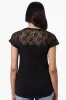 Majora Floral Lace Cap Sleeve Tee - Black sold by Fairweather