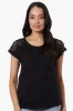 Majora Floral Lace Cap Sleeve Tee - Black sold by Fairweather