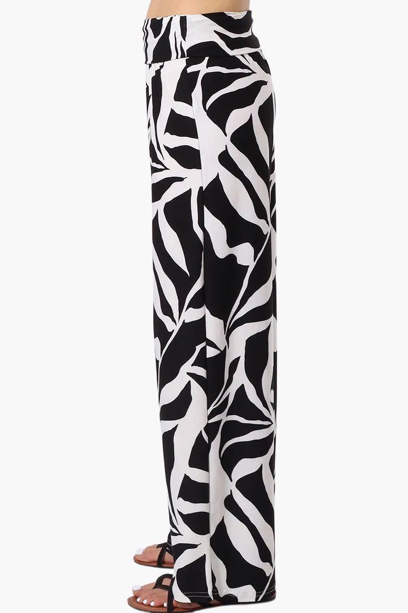 International INC Company Floral Fold Over Palazzo Pants - Black sold by Fairweather product image thumbnail 2