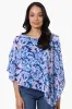 Limite Floral Cold Shoulder Poncho Blouse - Blue sold by Fairweather