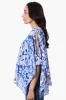 Limite Floral Cold Shoulder Poncho Blouse - Blue sold by Fairweather
