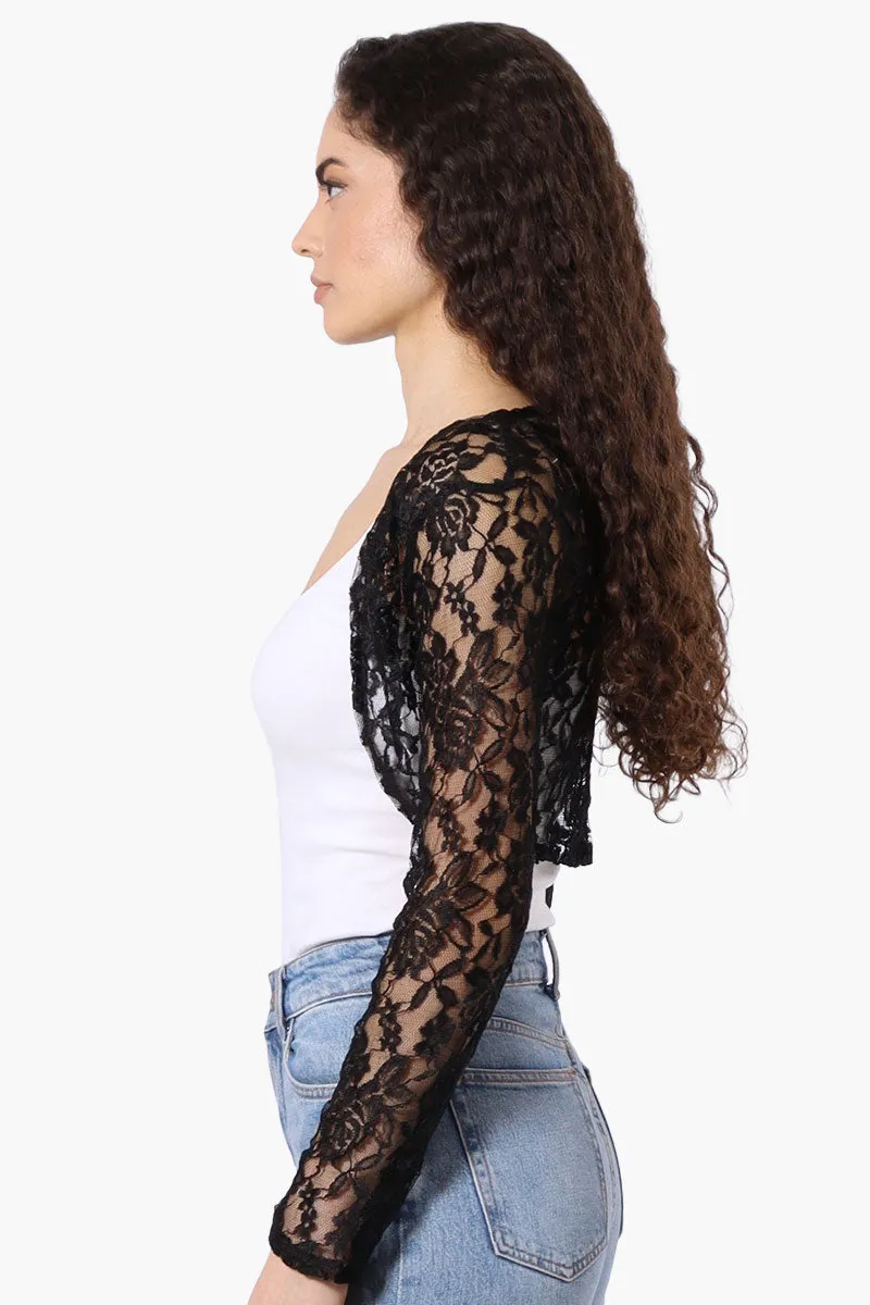 Impress Floral Lace Shrug Cardigan - Black sold by Fairweather product image thumbnail 2