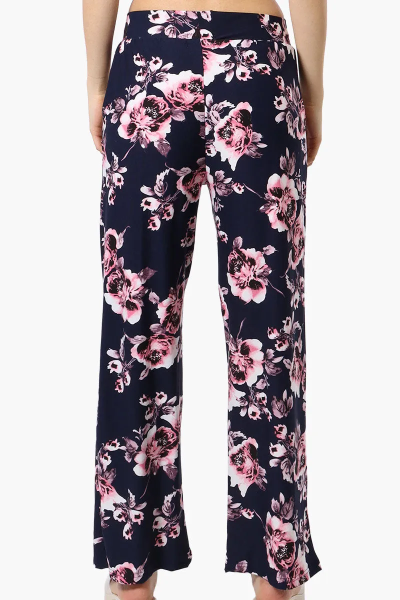 International INC Company Floral Wide Leg Pants - Navy sold by Fairweather product image thumbnail 3