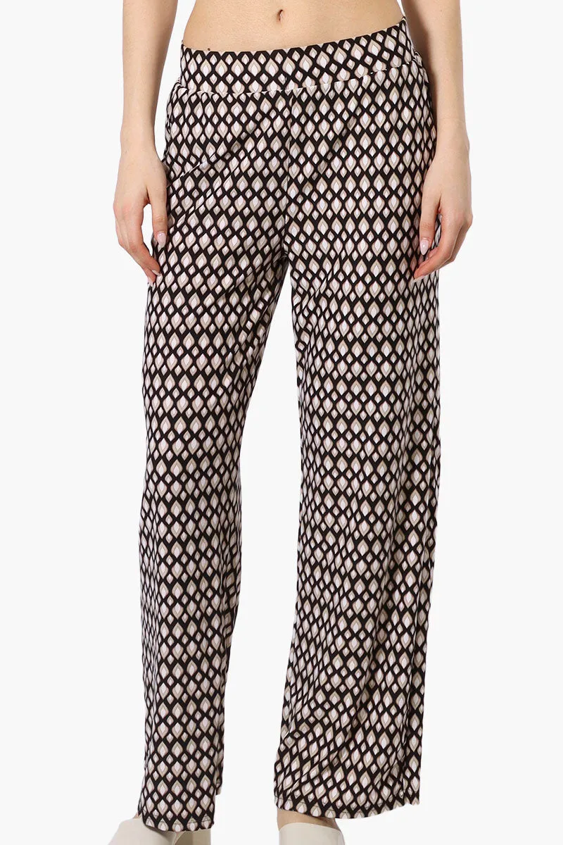 International INC Company Patterned Wide Leg Pants - Black sold by Fairweather