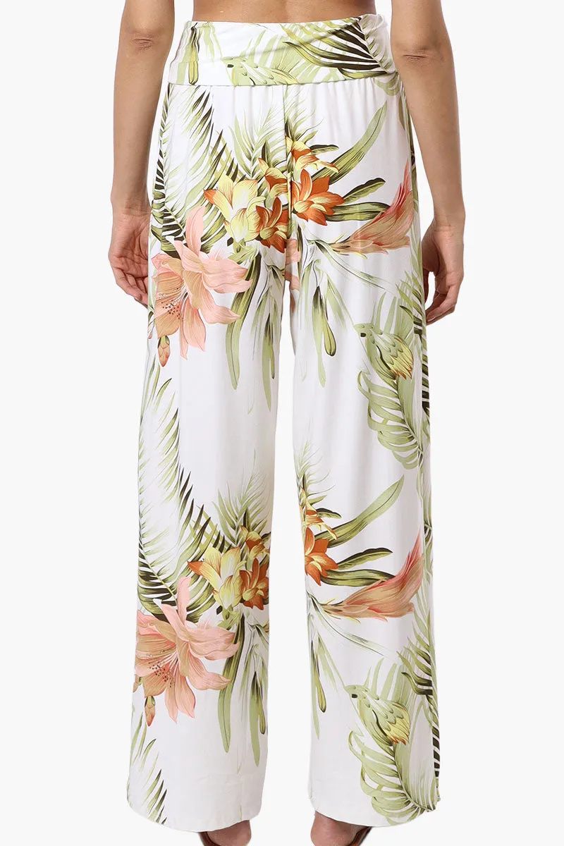 International INC Company Floral Fold Over Palazzo Pants - White sold by Fairweather product image thumbnail 3