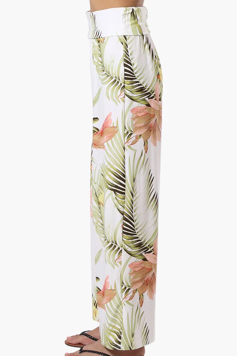 International INC Company Floral Fold Over Palazzo Pants - White sold by Fairweather product image thumbnail 2