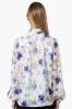 Limite Floral Mock Neck Sheer Blouse - White sold by Fairweather