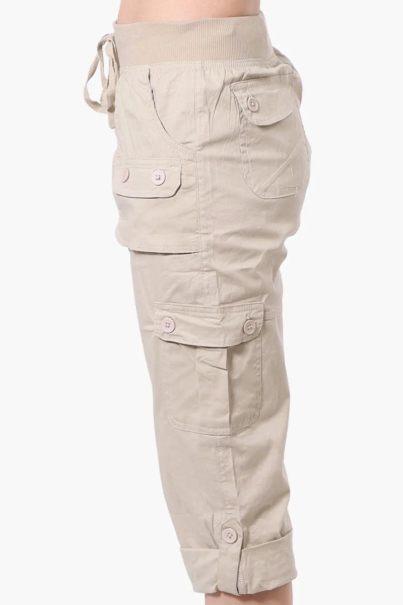 Canada Weather Gear Tie Waist Cargo Capris - Beige sold by Fairweather product image thumbnail 2