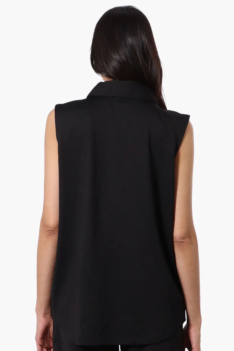 Costa Blanca Half Zip Sleeveless Blouse - Black sold by Fairweather product image thumbnail 3