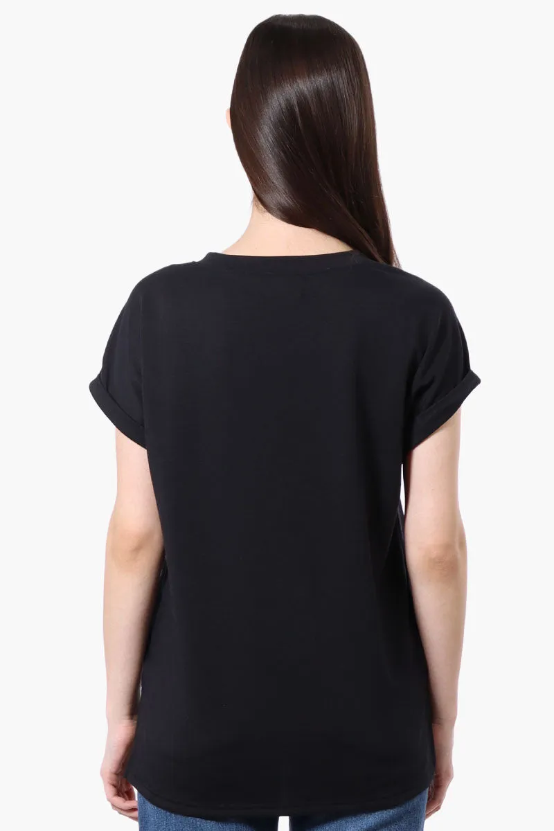 Runaway Bay Sport Cuffed Sleeve V-Neck Tee - Black sold by Fairweather product image thumbnail 3