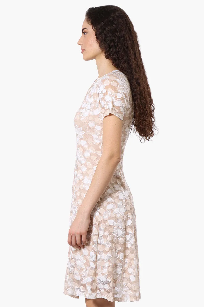 Limite Floral A-Line Mesh Day Dress - Pink sold by Fairweather product image thumbnail 2