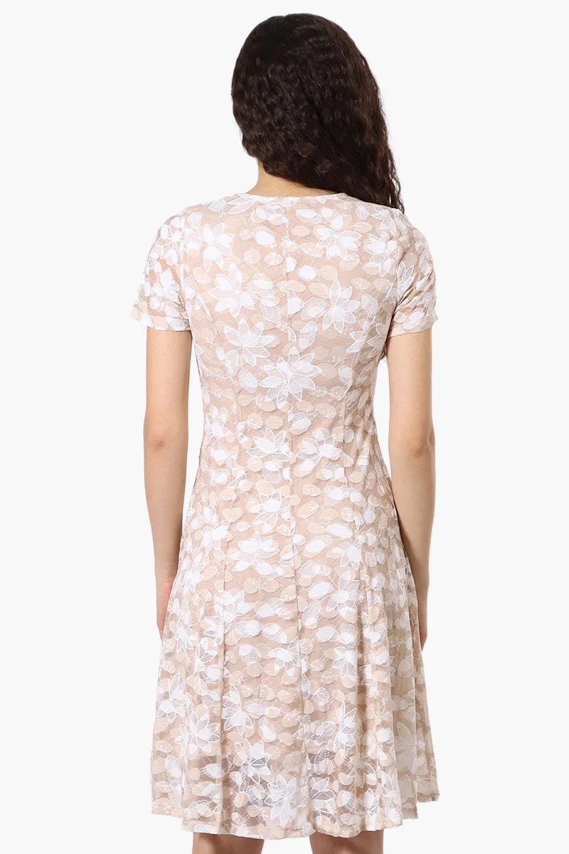 Limite Floral A-Line Mesh Day Dress - Pink sold by Fairweather product image thumbnail 3