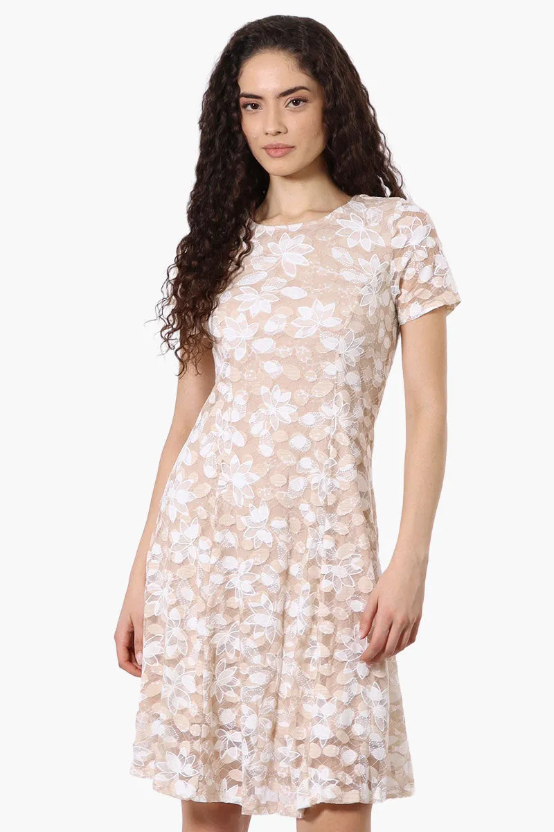 Limite Floral A-Line Mesh Day Dress - Pink sold by Fairweather