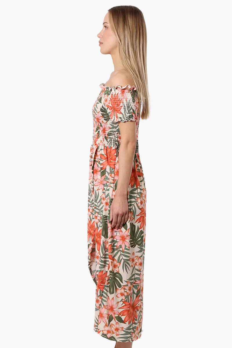International INC Company Floral Off Shoulder Crossover Maxi Dress - Peach sold by Fairweather product image thumbnail 2