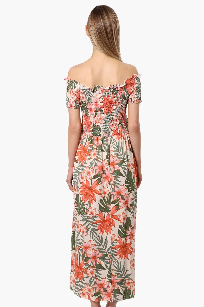 International INC Company Floral Off Shoulder Crossover Maxi Dress - Peach sold by Fairweather product image thumbnail 3