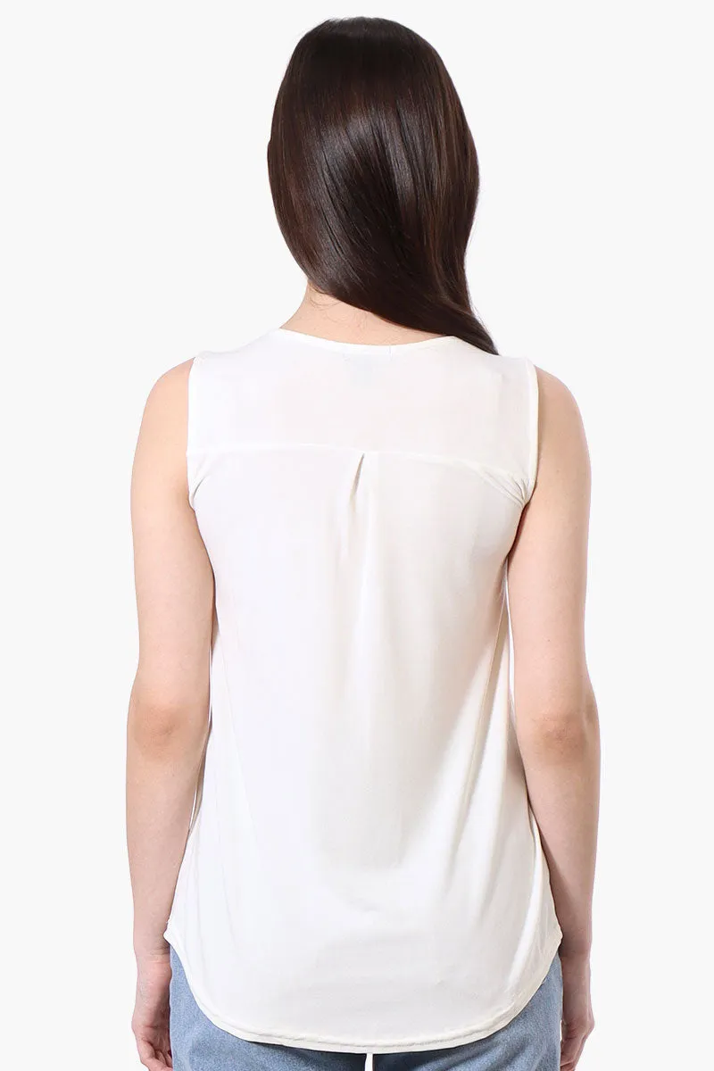 Beechers Brook Basic 1/4 Zip Tank Top - White sold by Fairweather product image thumbnail 3