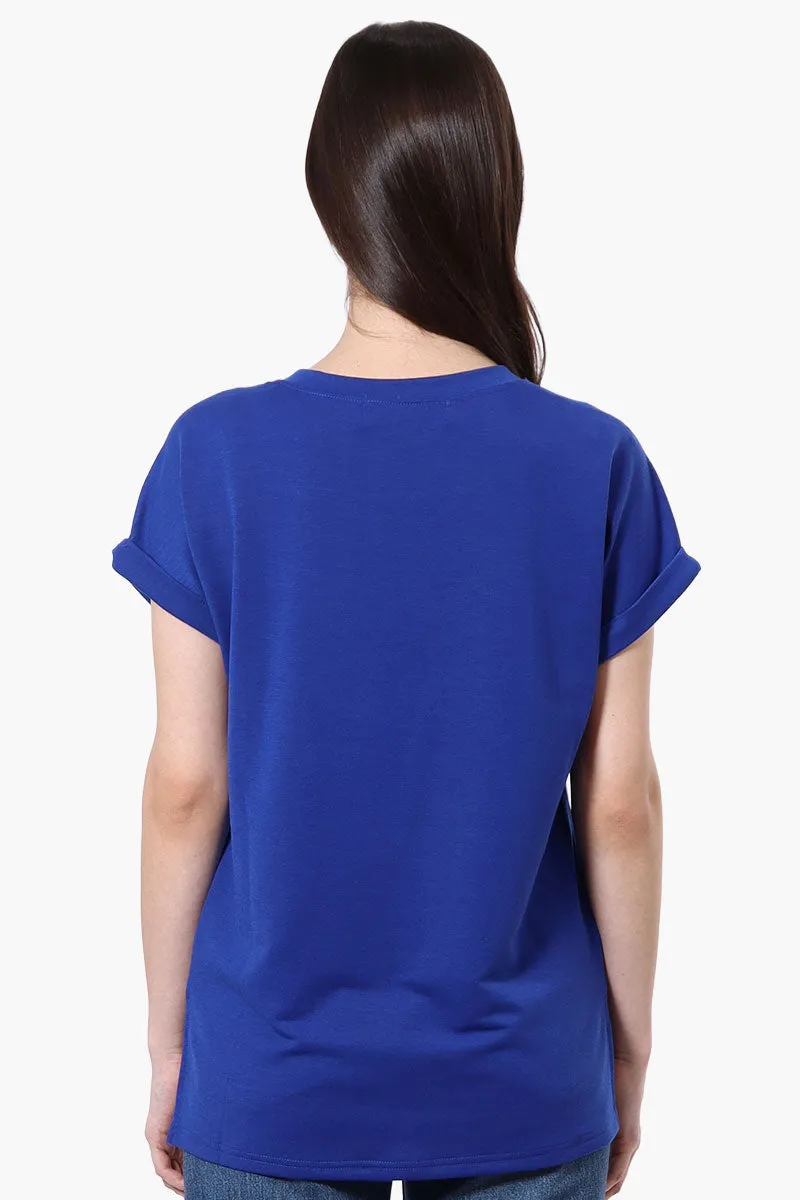 Runaway Bay Sport Cuffed Sleeve V-Neck Tee - Blue sold by Fairweather product image thumbnail 3