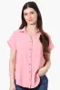 Urbanology Short Sleeve Button Down Shirt - Pink sold by Fairweather
