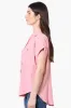 Urbanology Short Sleeve Button Down Shirt - Pink sold by Fairweather