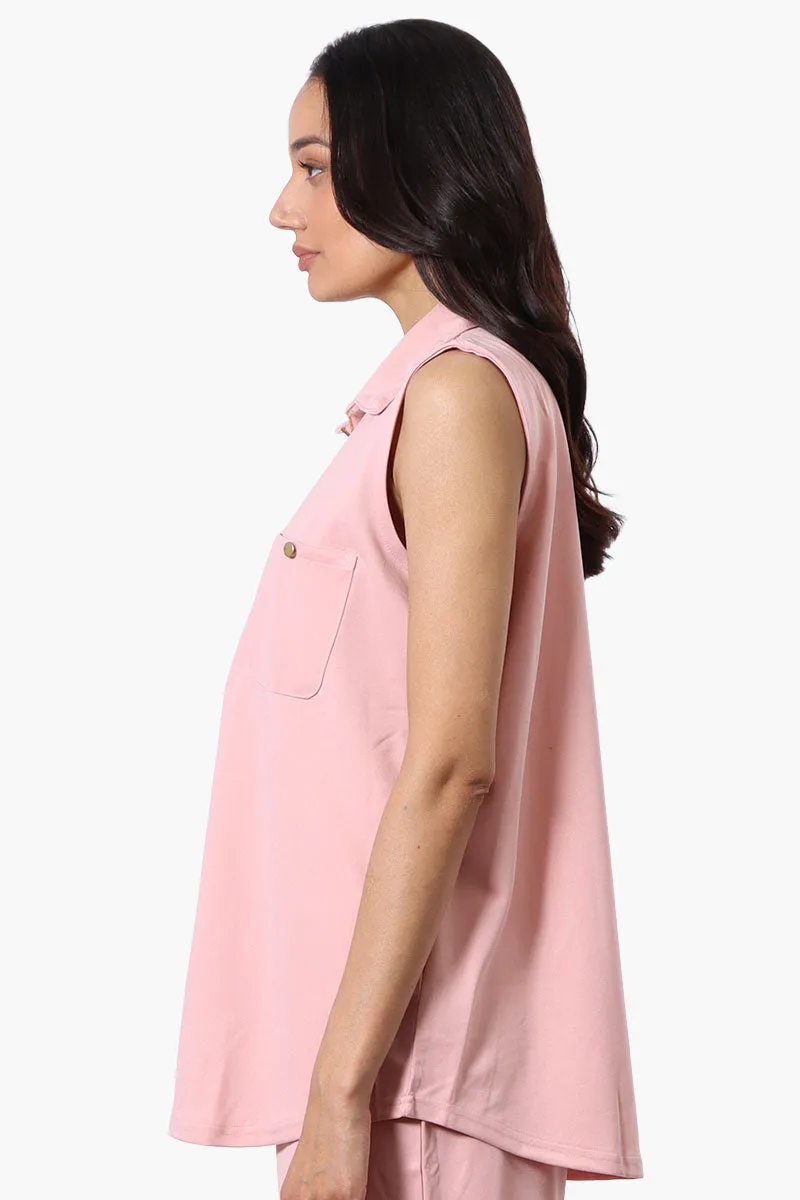 Costa Blanca Half Zip Sleeveless Blouse - Pink sold by Fairweather product image thumbnail 3