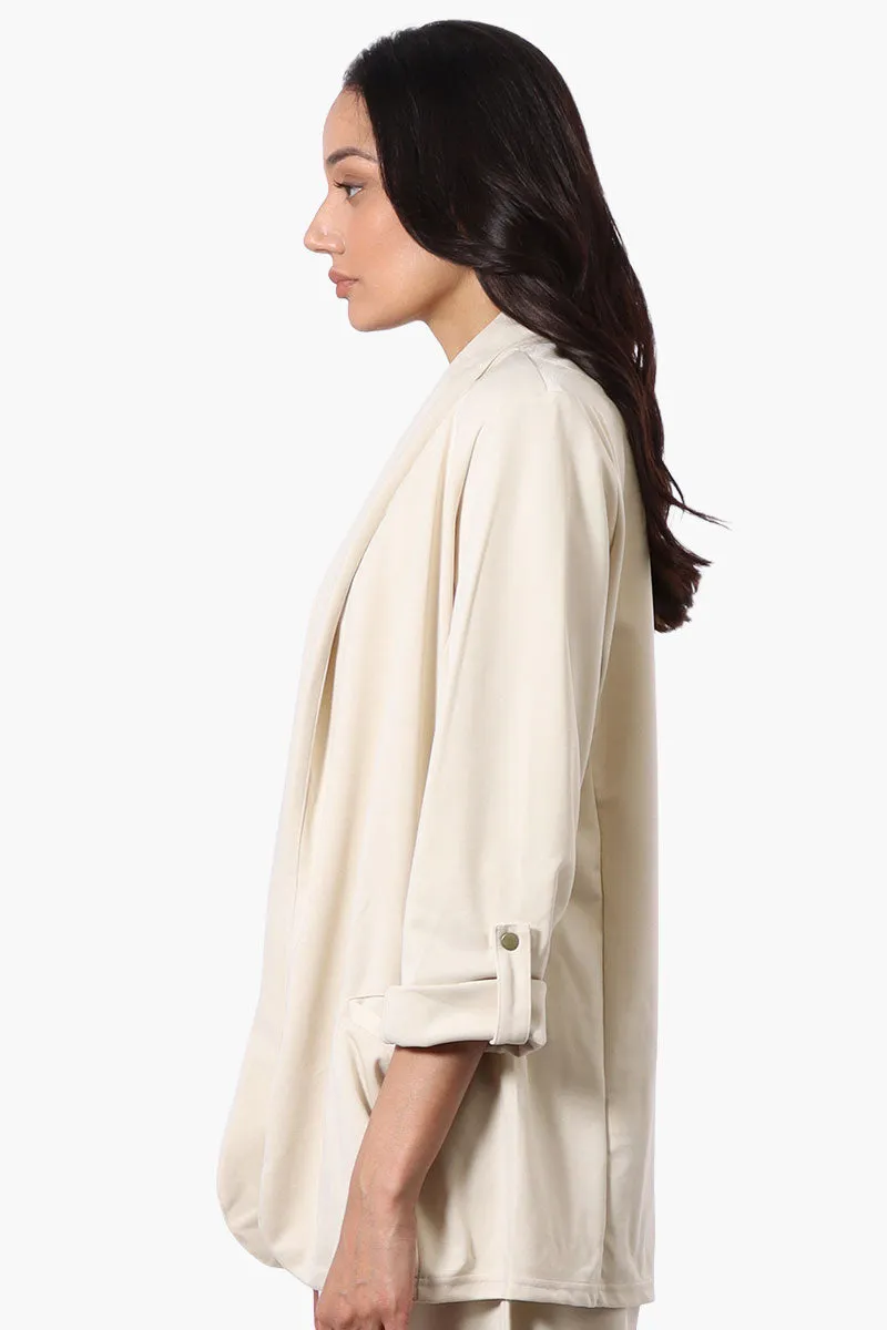 Costa Blanca Roll Up Sleeve Open Blazer - Cream sold by Fairweather product image thumbnail 2