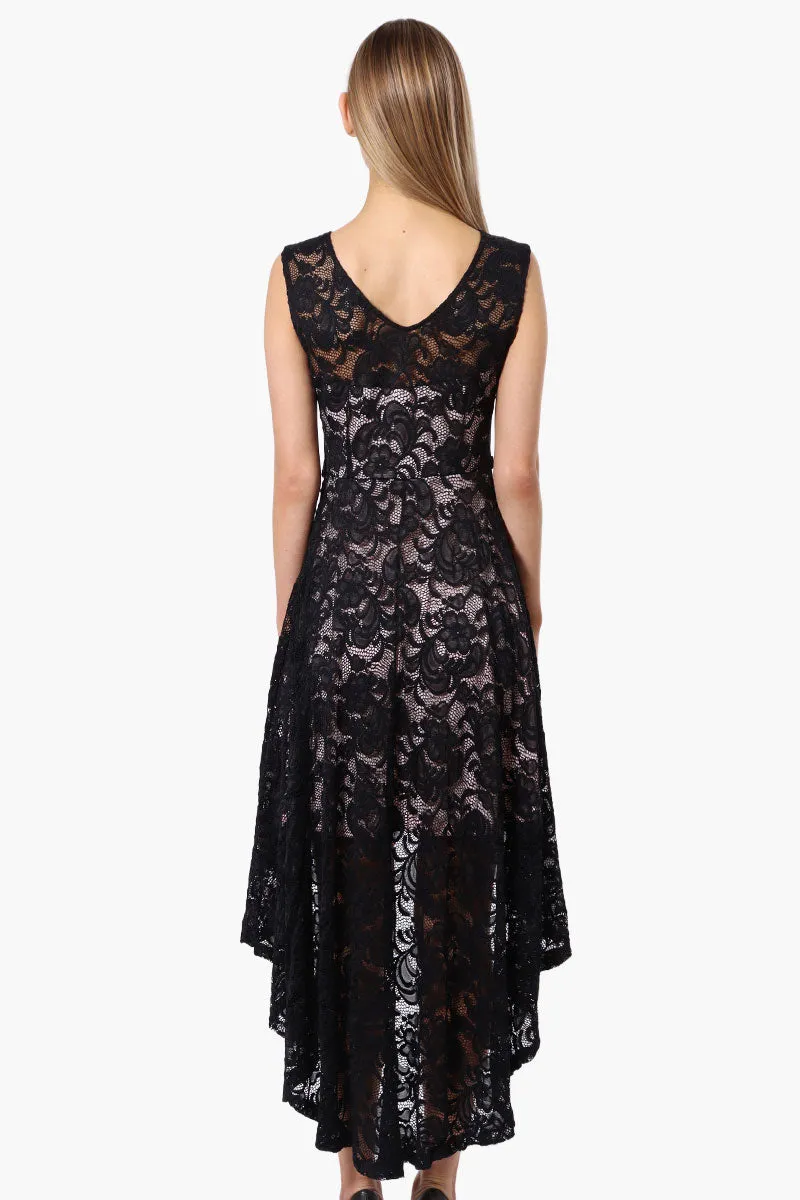 Limite Floral Lace High Low Prom Dress - Black sold by Fairweather product image thumbnail 3