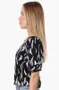 Beechers Brook Patterned Square Neck Cropped Blouse - Black sold by Fairweather