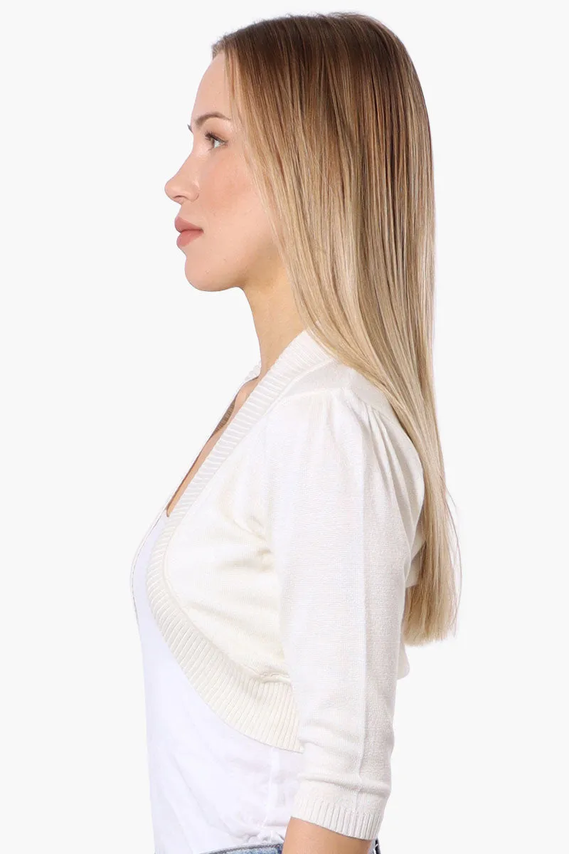 Impress 3/4 Sleeve Open Shrug Cardigan - White sold by Fairweather product image thumbnail 2