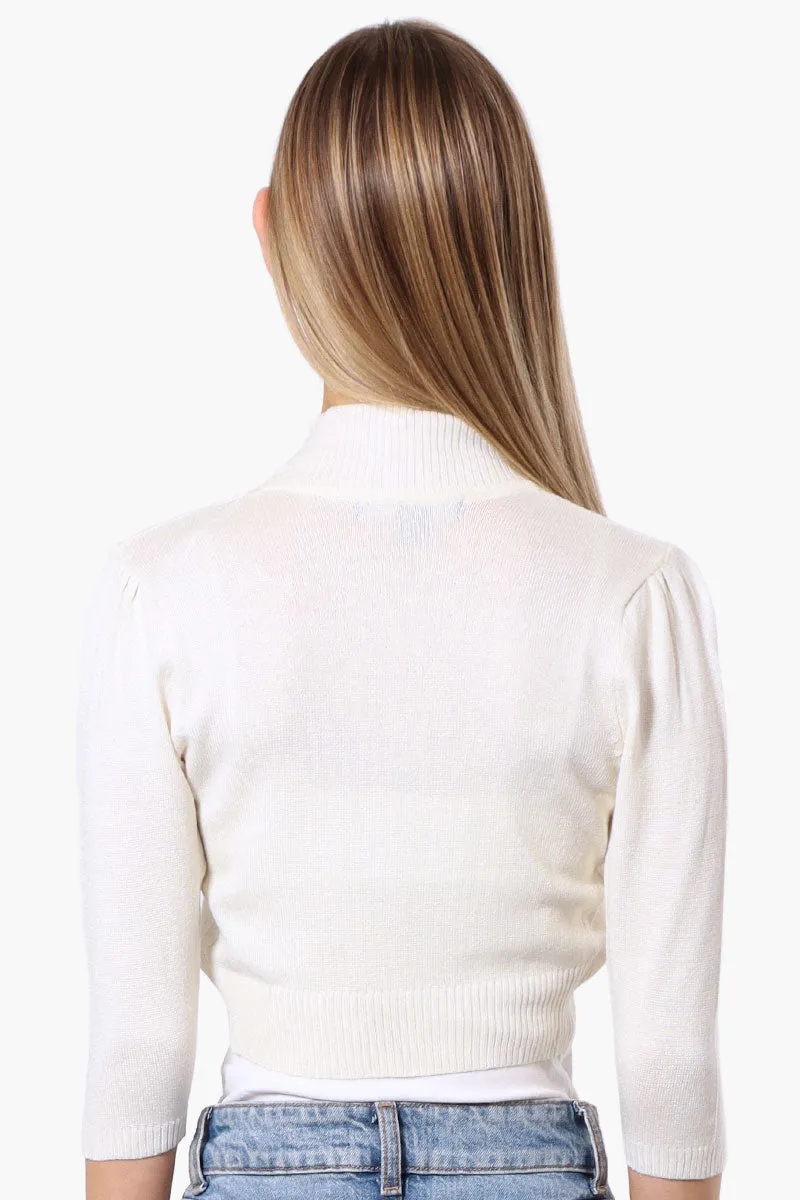 Impress 3/4 Sleeve Open Shrug Cardigan - White sold by Fairweather product image thumbnail 3