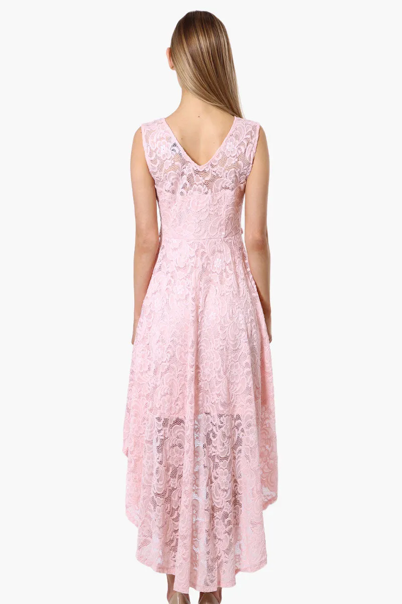 Limite Floral Lace High Low Prom Dress - Pink sold by Fairweather product image thumbnail 3