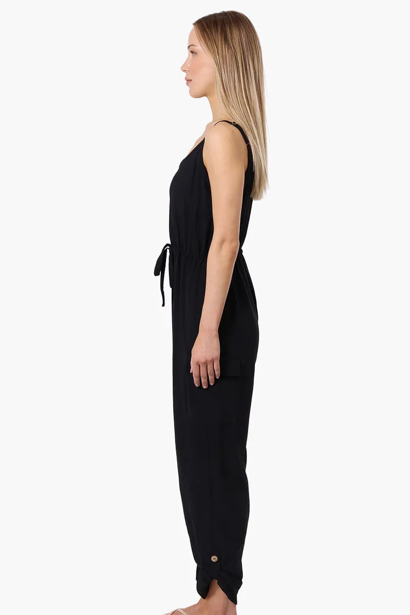 Urbanology Tie Waist Sleeveless Cargo Jumpsuit - Black sold by Fairweather product image thumbnail 2