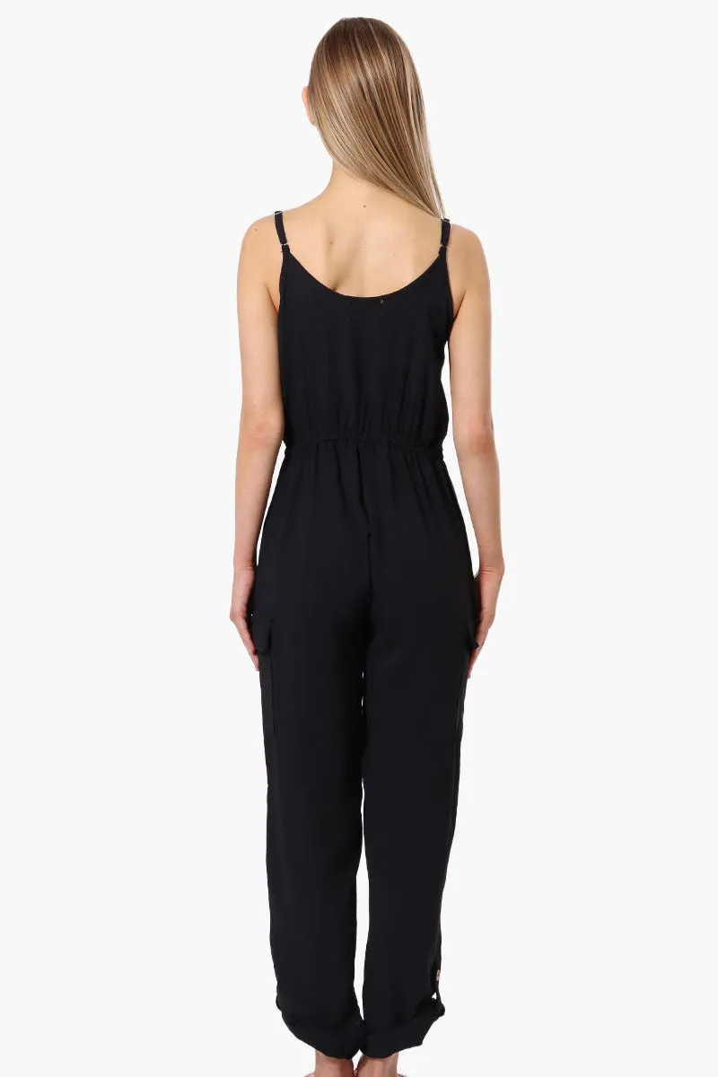 Urbanology Tie Waist Sleeveless Cargo Jumpsuit - Black sold by Fairweather product image thumbnail 3