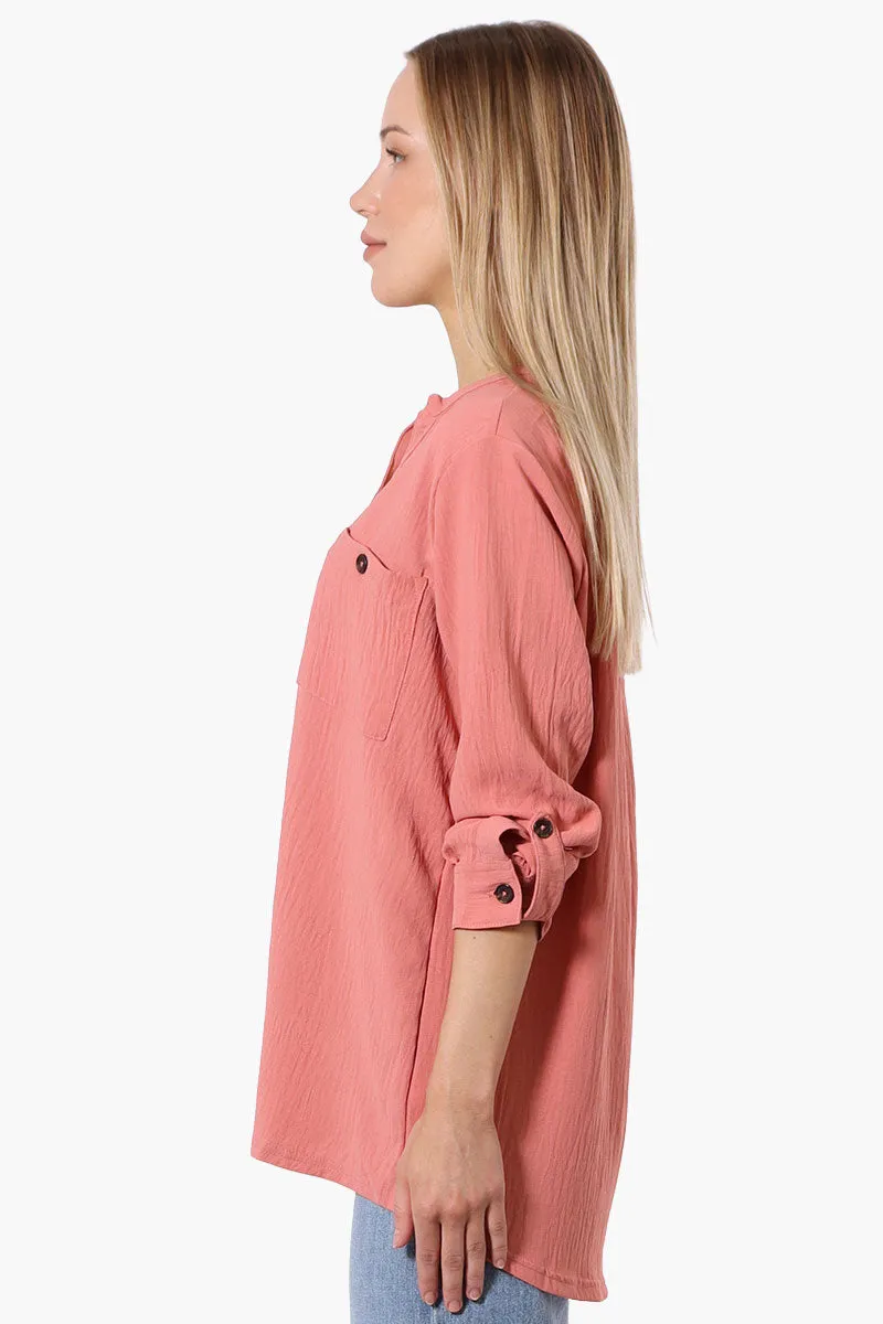 Urbanology Button Down Roll Up Sleeve Shirt - Coral sold by Fairweather product image thumbnail 2