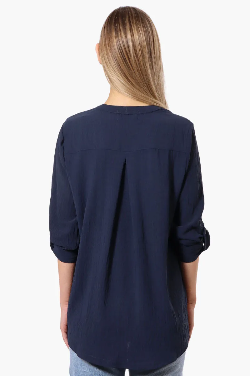 Urbanology Button Down Roll Up Sleeve Shirt - Navy sold by Fairweather product image thumbnail 3