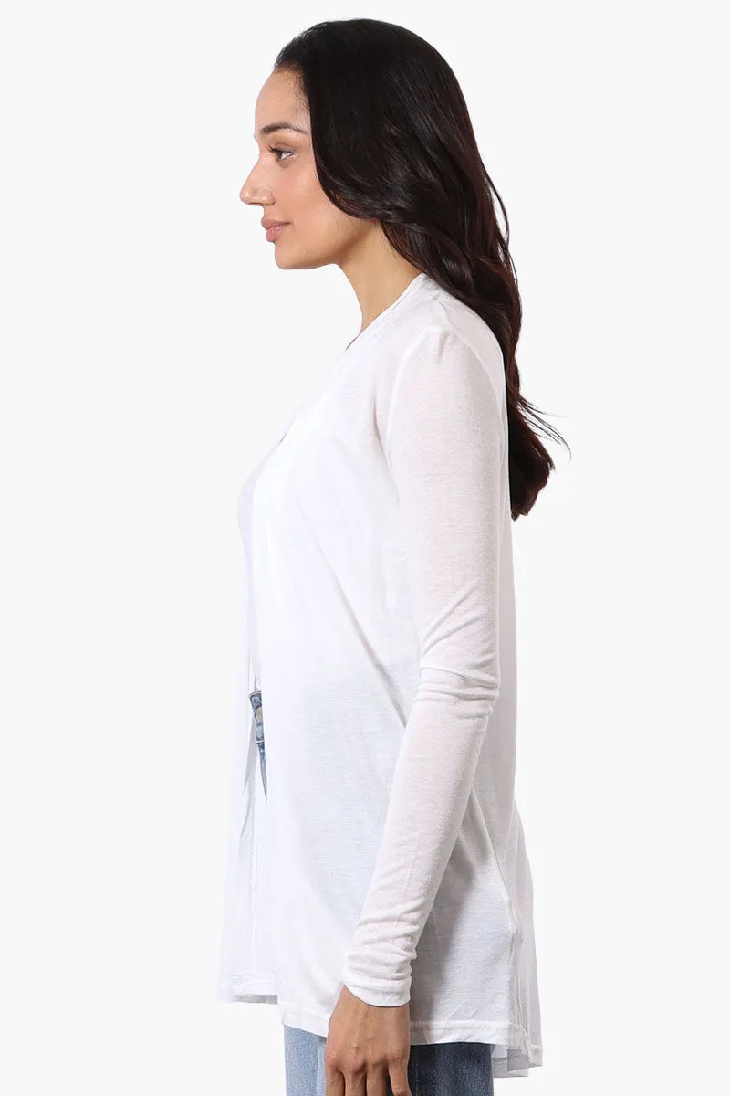 Magazine Long Sleeve Open Wrap Cardigan - White sold by Fairweather product image thumbnail 2