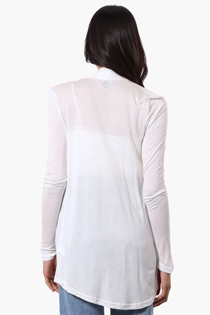 Magazine Long Sleeve Open Wrap Cardigan - White sold by Fairweather product image thumbnail 3