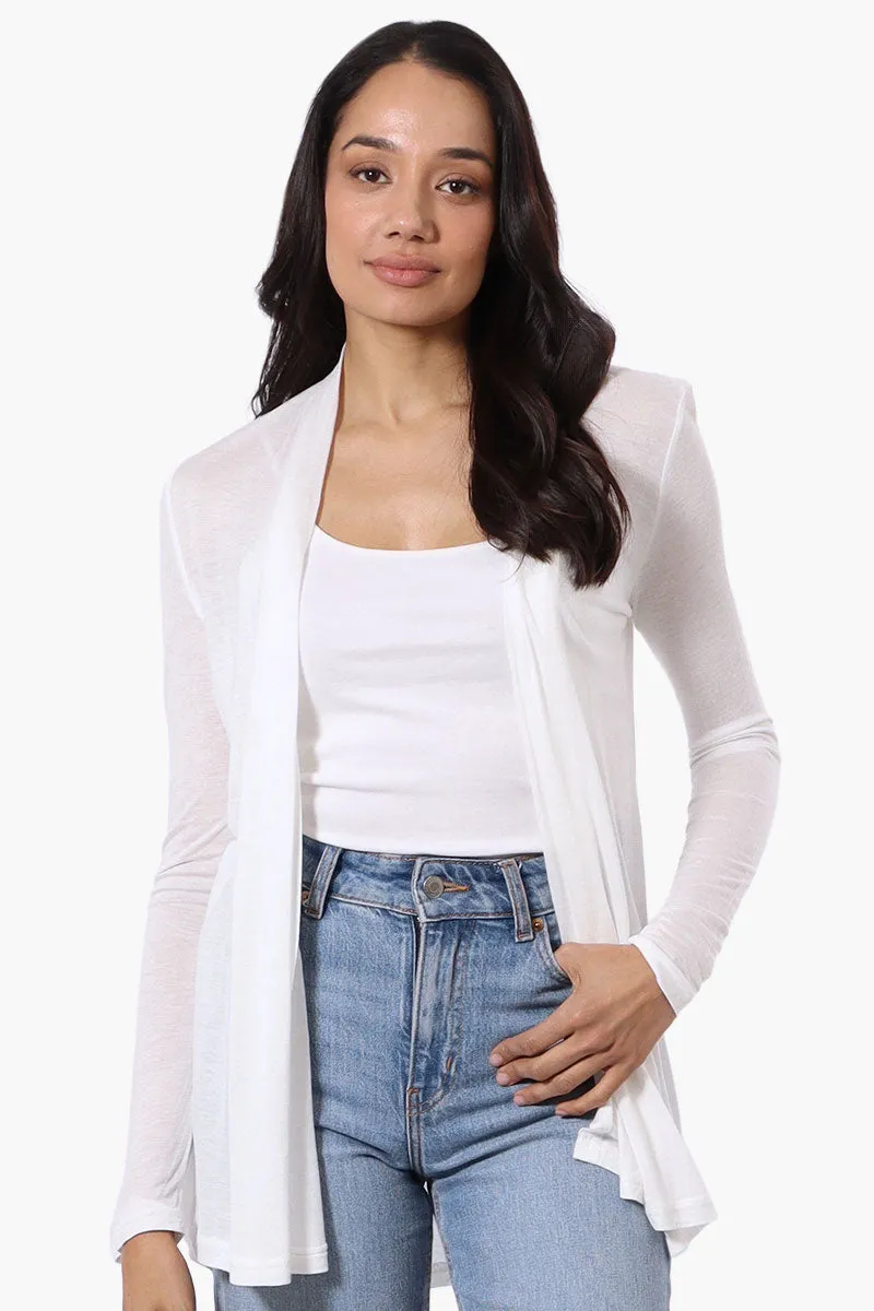 Magazine Long Sleeve Open Wrap Cardigan - White sold by Fairweather
