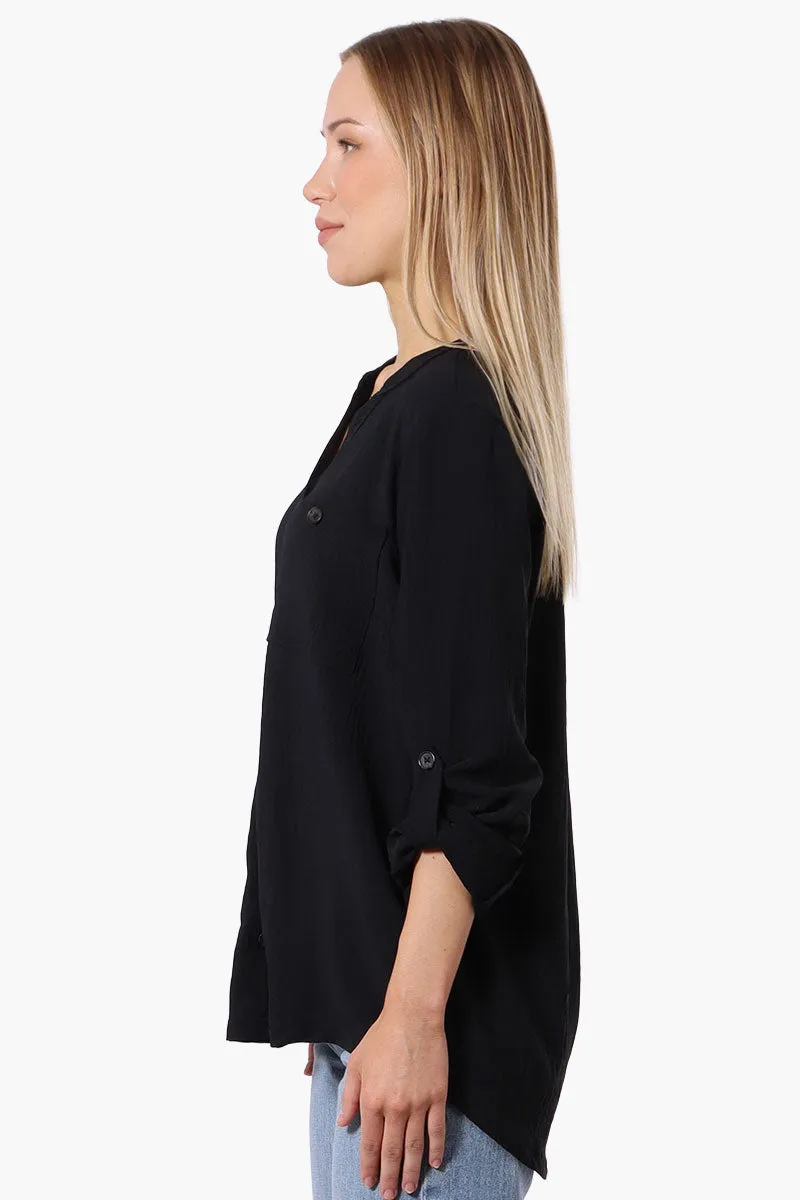 Urbanology Button Down Roll Up Sleeve Shirt - Black sold by Fairweather product image thumbnail 2