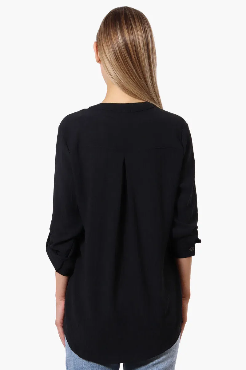 Urbanology Button Down Roll Up Sleeve Shirt - Black sold by Fairweather product image thumbnail 3