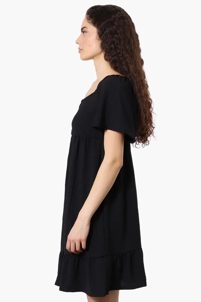 Urbanology Short Sleeve Smock Back Day Dress - Black sold by Fairweather product image thumbnail 2