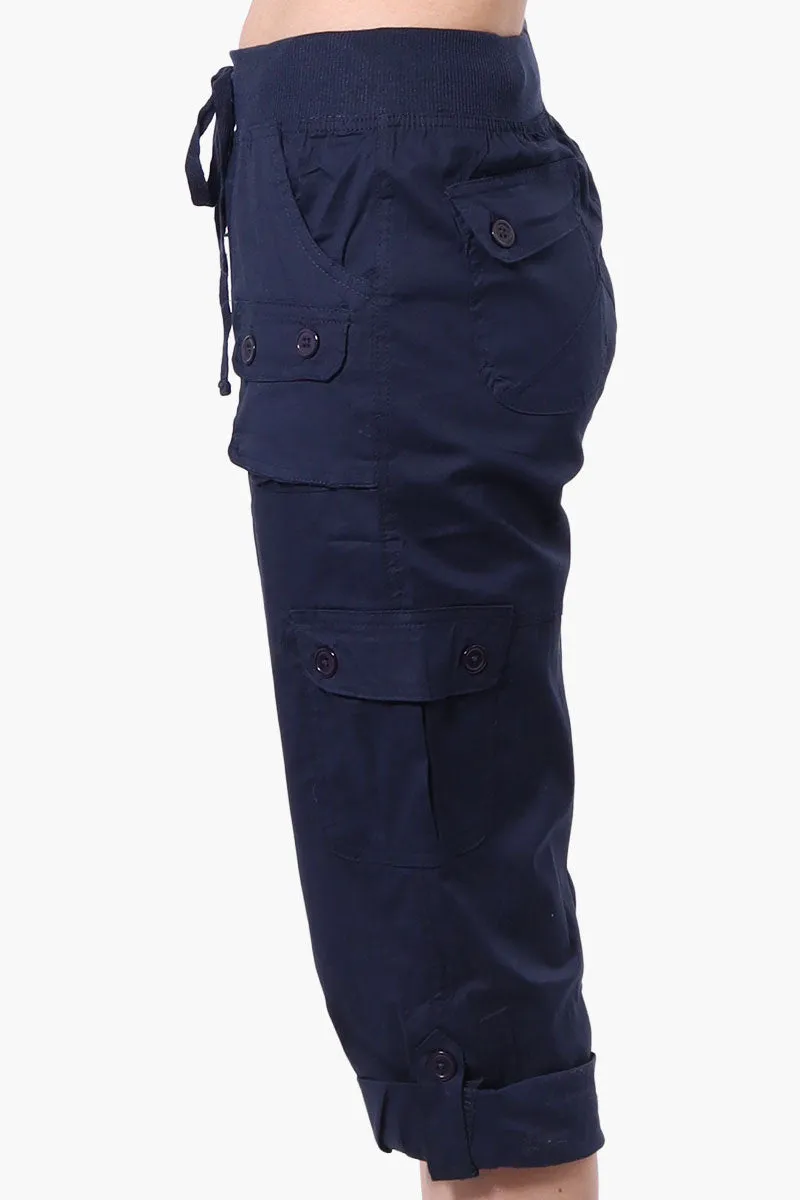 Canada Weather Gear Tie Waist Cargo Capris - Navy sold by Fairweather product image thumbnail 2