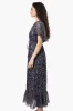 Limite Floral Tie Waist V-Neck Maxi Dress - Black sold by Fairweather