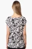Impress Floral Cap Sleeve Circle Neck Tee - Cream sold by Fairweather