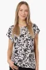 Impress Floral Cap Sleeve Circle Neck Tee - Cream sold by Fairweather