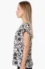 Impress Floral Cap Sleeve Circle Neck Tee - Cream sold by Fairweather