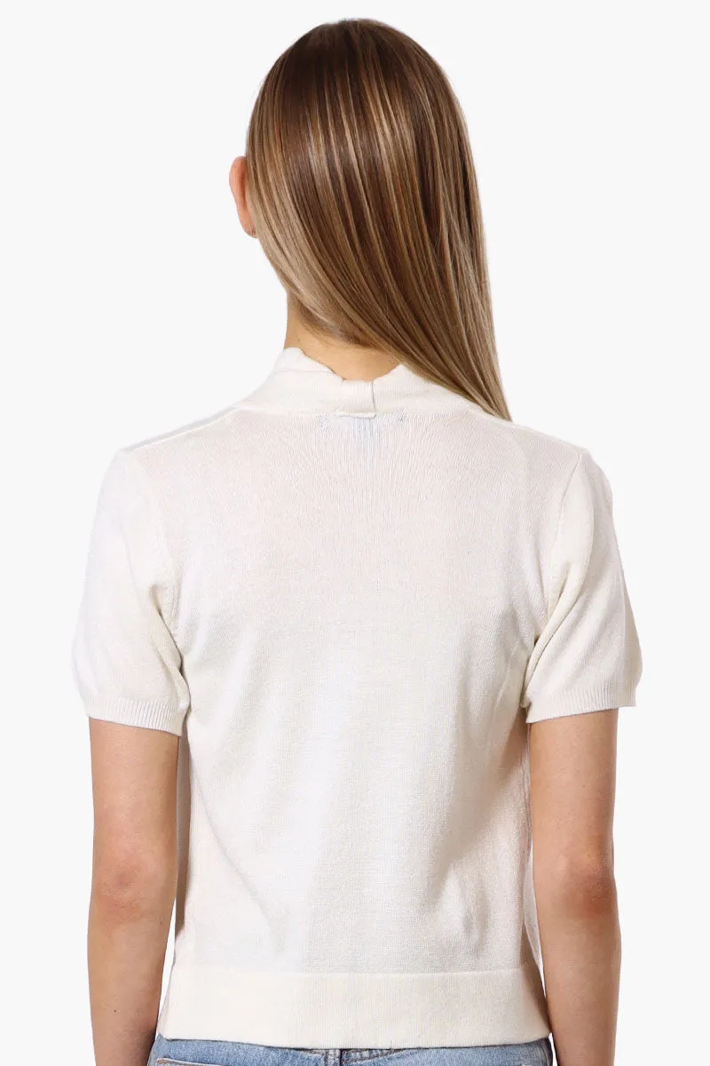 Impress Cap Sleeve Open Shrug Cardigan - White sold by Fairweather product image thumbnail 3