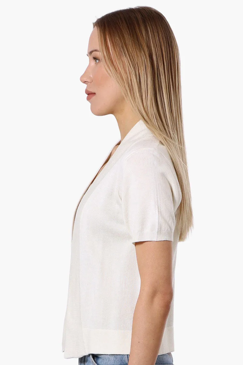 Impress Cap Sleeve Open Shrug Cardigan - White sold by Fairweather product image thumbnail 2