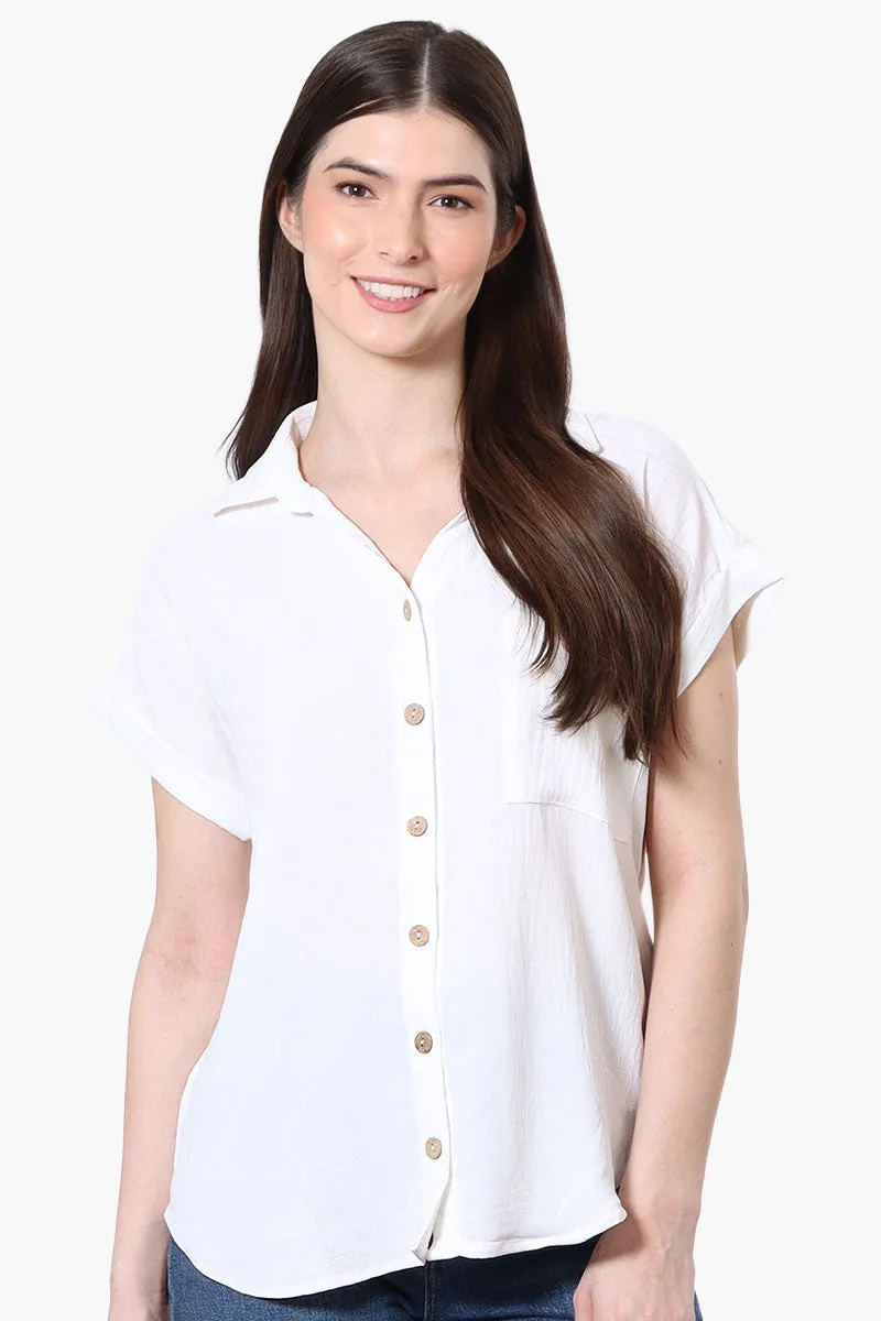 Urbanology Short Sleeve Button Down Shirt - White sold by Fairweather