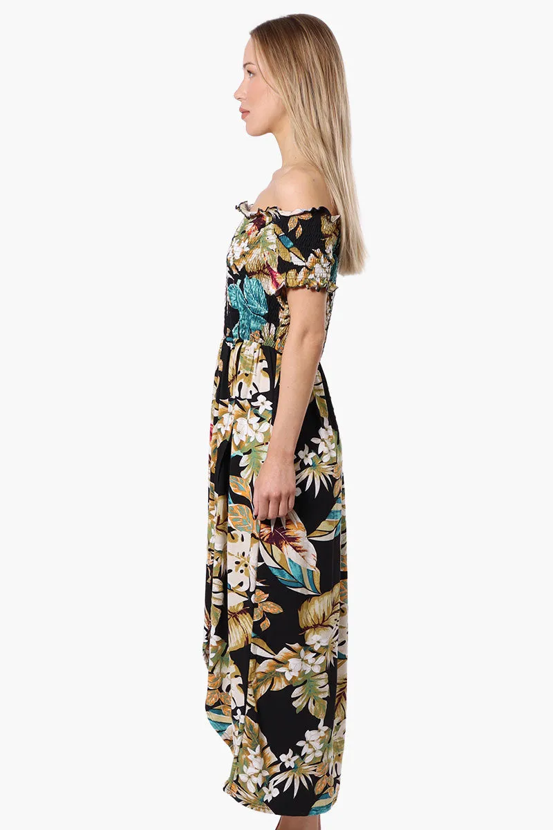 International INC Company Floral Off Shoulder Crossover Maxi Dress - Black sold by Fairweather product image thumbnail 2