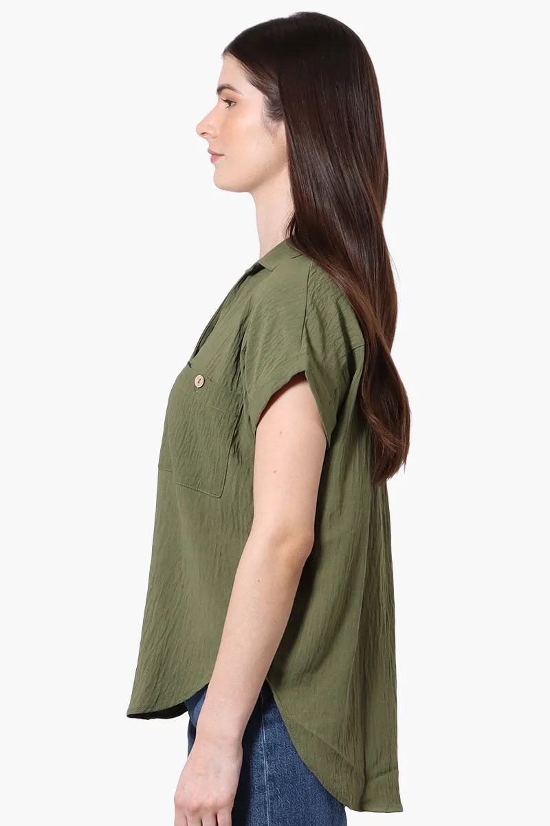Urbanology Short Sleeve Button Down Shirt - Olive sold by Fairweather product image thumbnail 2